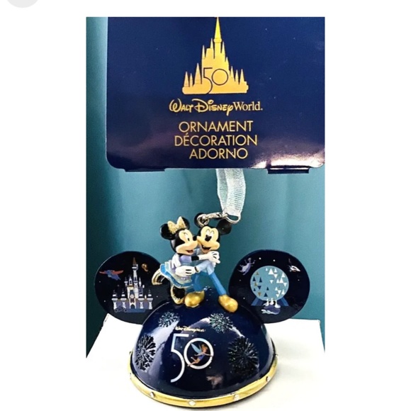NWT Walt Disney World 50th Anniversary Ear Hat Mickey Minnie WDW Ornament - Picture 1 of 5